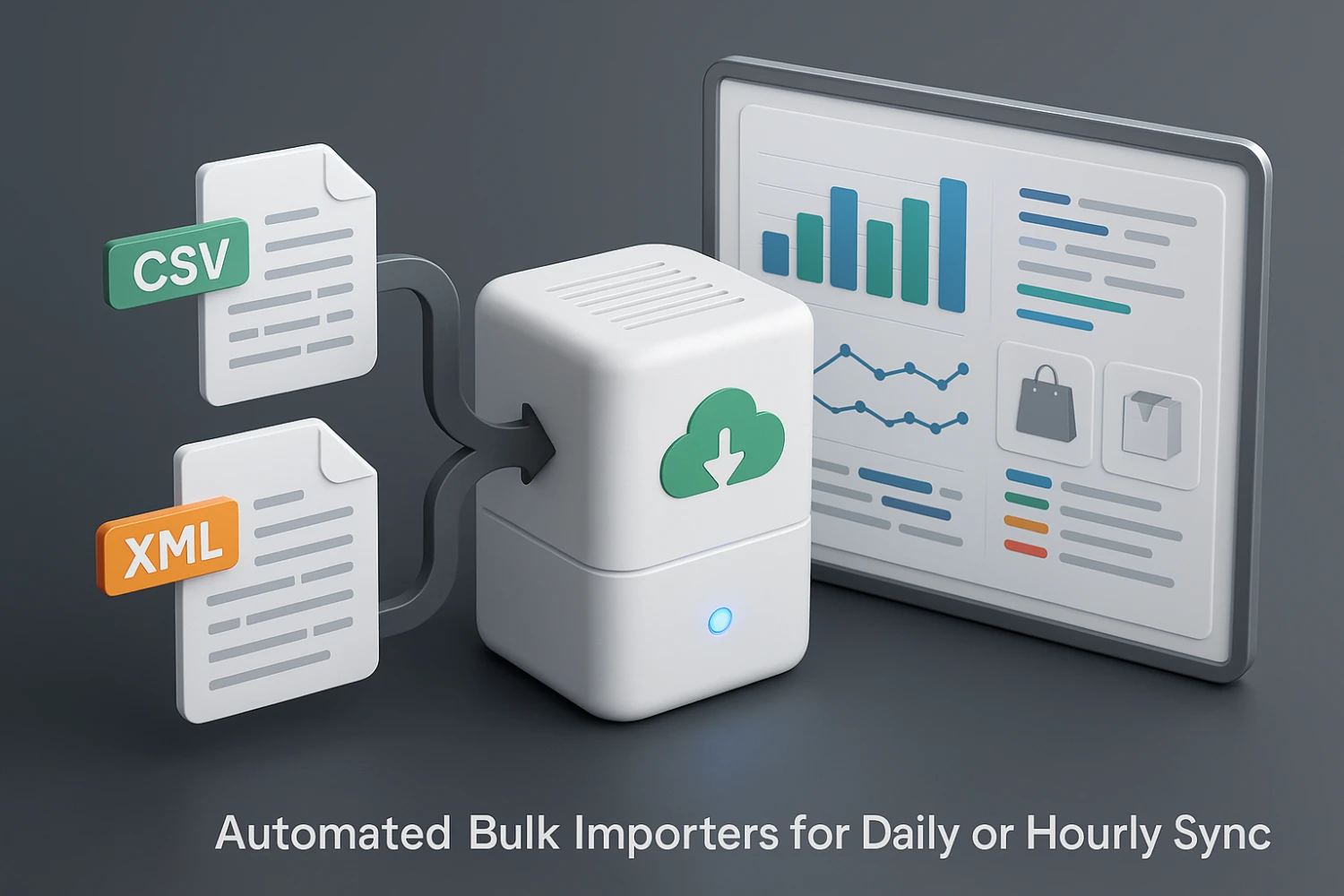 Automated product importer reading CSV XML