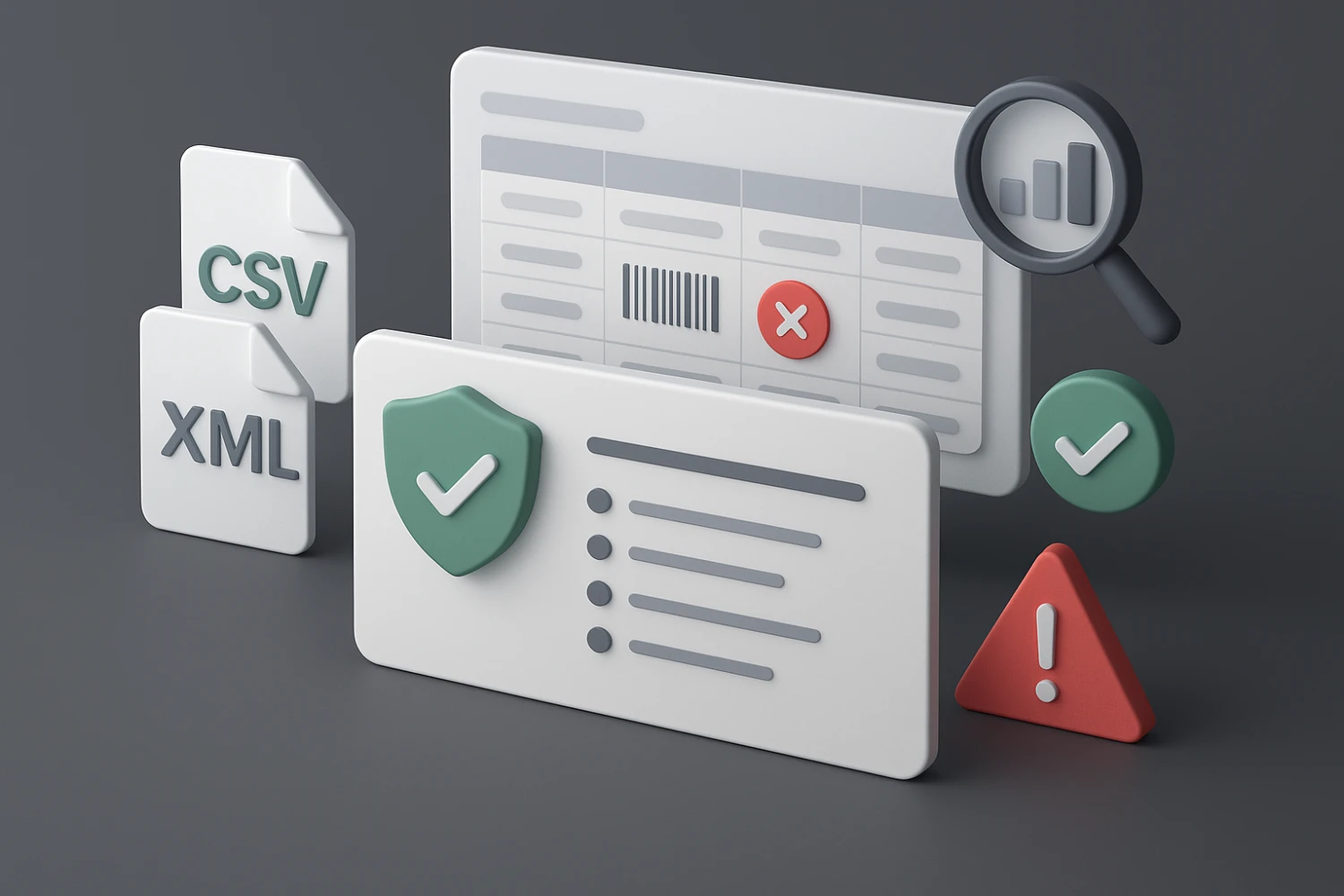 CSV XML validation rules preventing errors