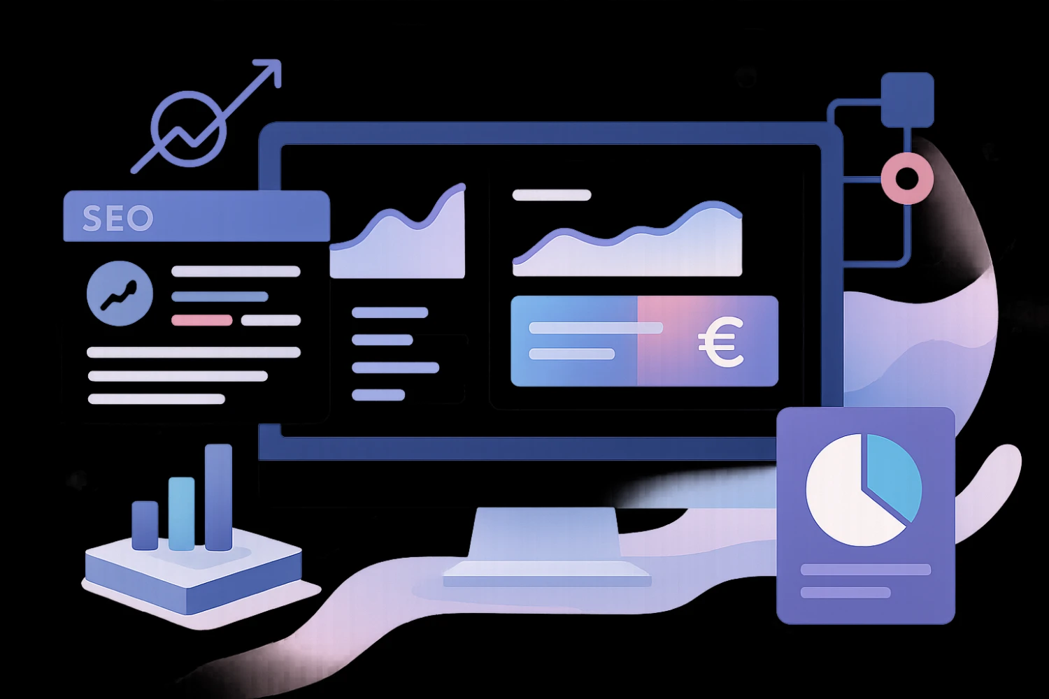 SEO reporting and business impact dashboard in euro